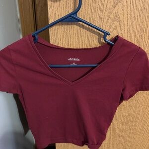 Burgundy top